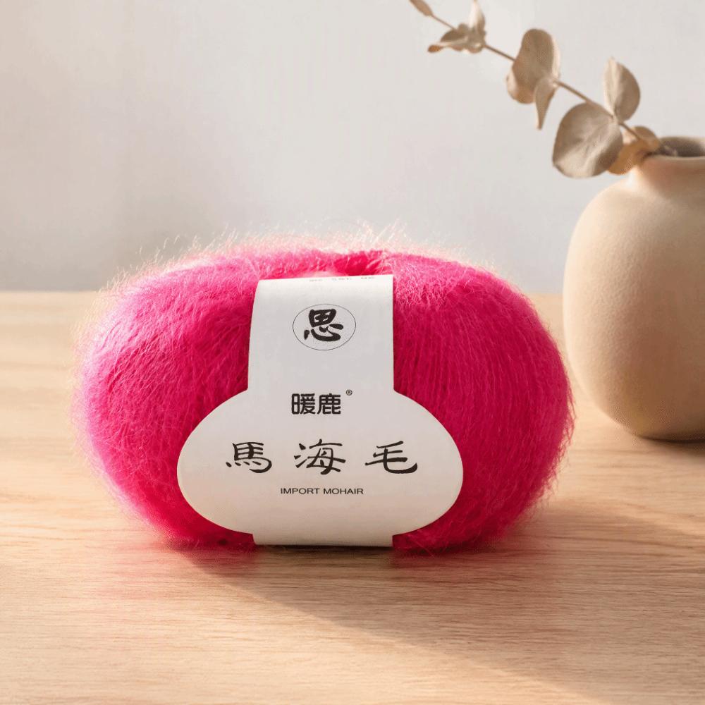 Soft Texture Angora Yarn Pink Color Long Wool Yarn Popular Cashmere Yarn For Crochet