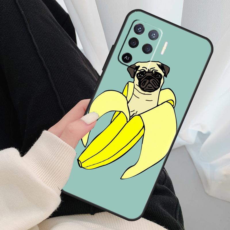Забавный Мультяшный Чехол с Мопсом для Oppo A96 A76 A16 A60 A98 A58 A78 A18 A38 A80 A40 A77 A57 A17 A74 A54 A94 A15 A5 Pro