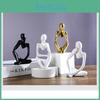 Black Resin Thinker Statue Artistic Home Office Desktop Ornament Decoration