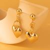 Heart Trendy Gold Pendant Earrings Vintage Geometric Heart Studs Fashion Street Style