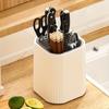360° Rotating Knife Holder Stand Storage Organizer Multifunctional Removable Chopsticks Knives Utensil Storage Tank Kitchen Tool