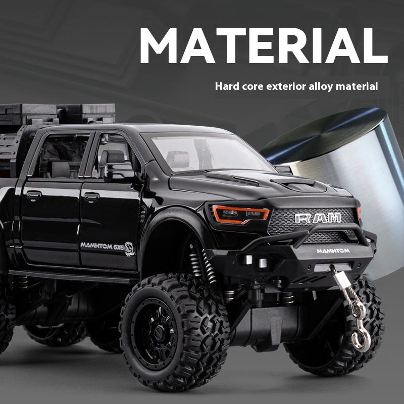 1/24 Сплав Литой Под Давлением Модель Грузовика Dodge Mammoth Симуляция Звука и Света Детская Игрушечная Машинка Подарок на День Рождения Мальчика Коллекция Украшений
