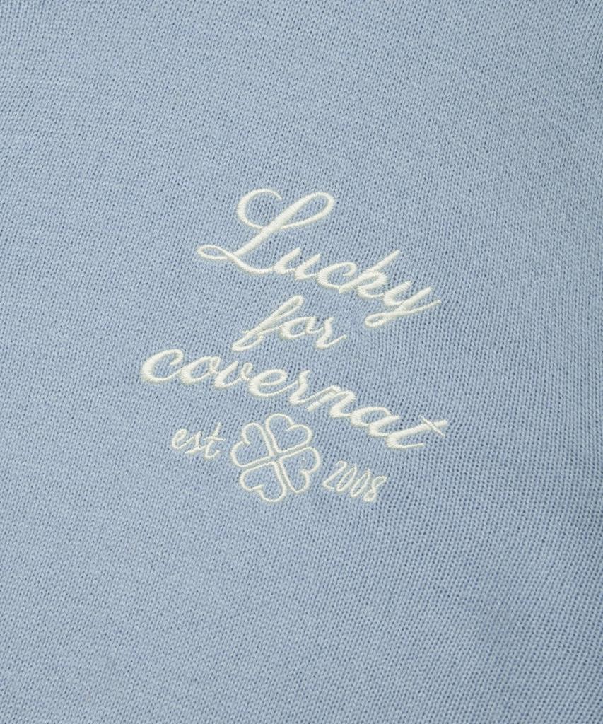 COVERNAT WOMAN Basic Round Wool Knit Cardigan Light Blue