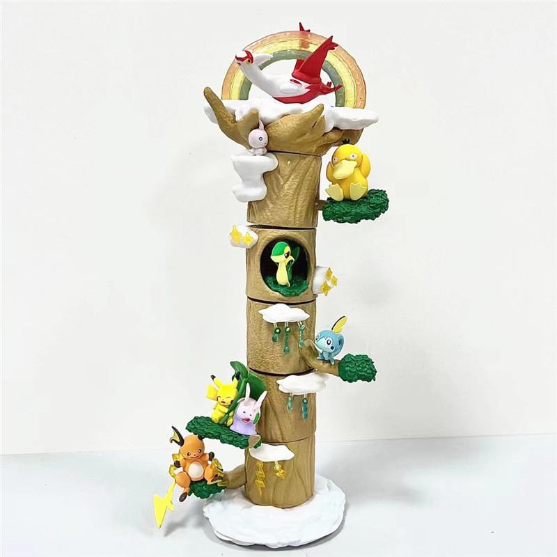 Cute Weather Tree Pokemon Stump Pikachu Blind Box Pvc Figure Anime Collectible
