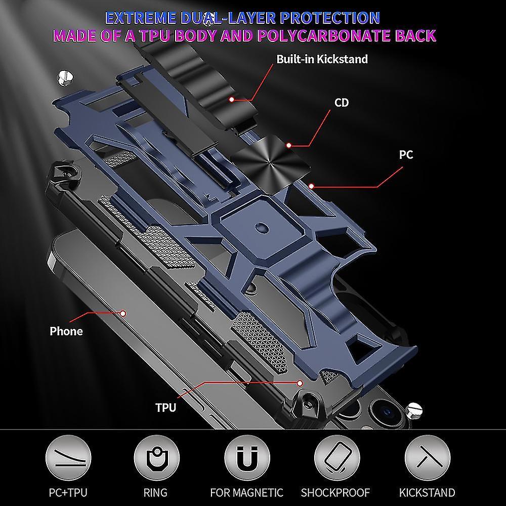 Armor Tpu + Pc Case For Iphone 13 Pro Max Blue