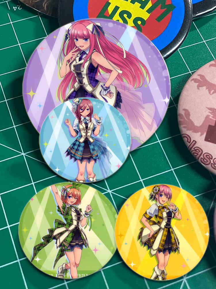 32/44/58 мм Quintessential Quintuplets Pin Handmade Brooch для одежды Cartoon Cosplay Badge Украшение для рюкзака Ювелирные изделия Детский подарок