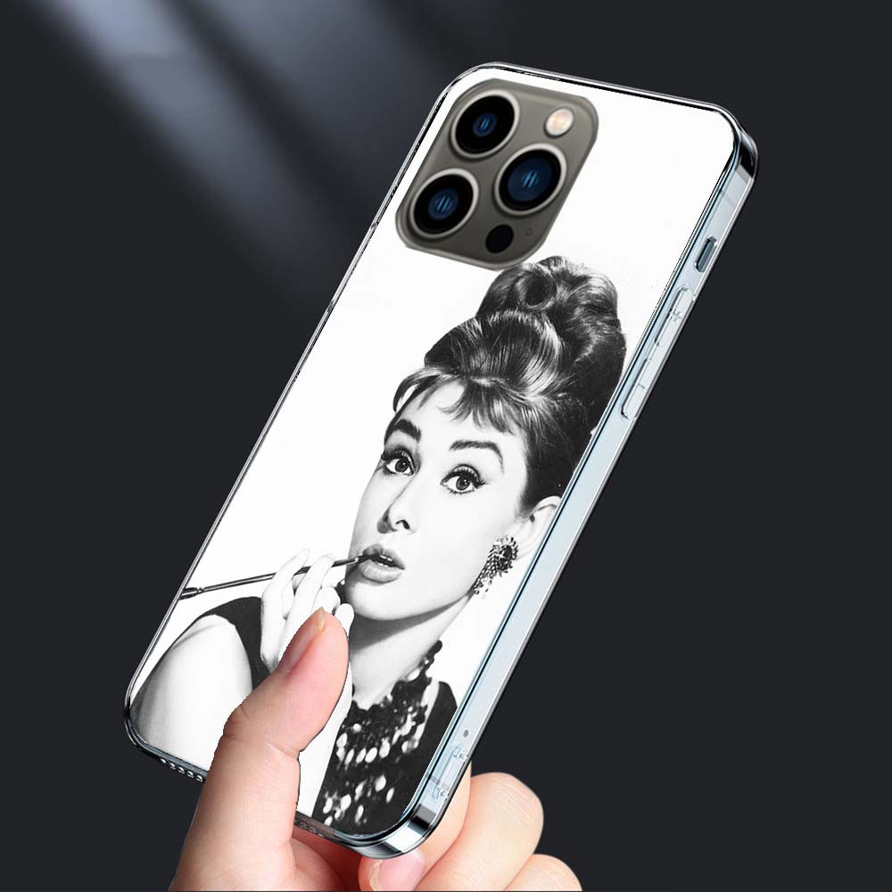 Чехол для телефона с Одри Хепберн для Iphone 16E 15 Pro 14 Plus 17E 16 17 Pro Max Air 11 12 13 Mini Ударопрочный Capa Милый Чехол TPU Cl