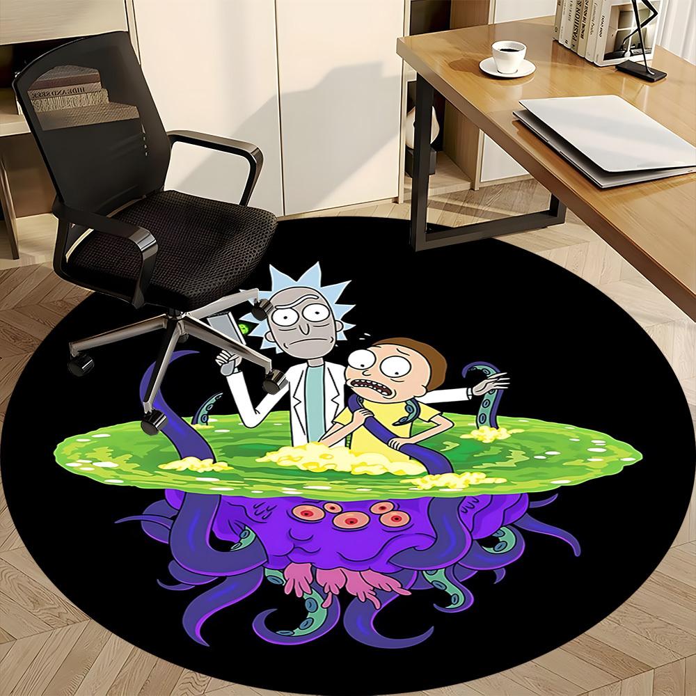 1 шт. Круглый ковер Rick and Morty для офиса, под офисные стулья, спальни, гостиной, домашний декор a0926088