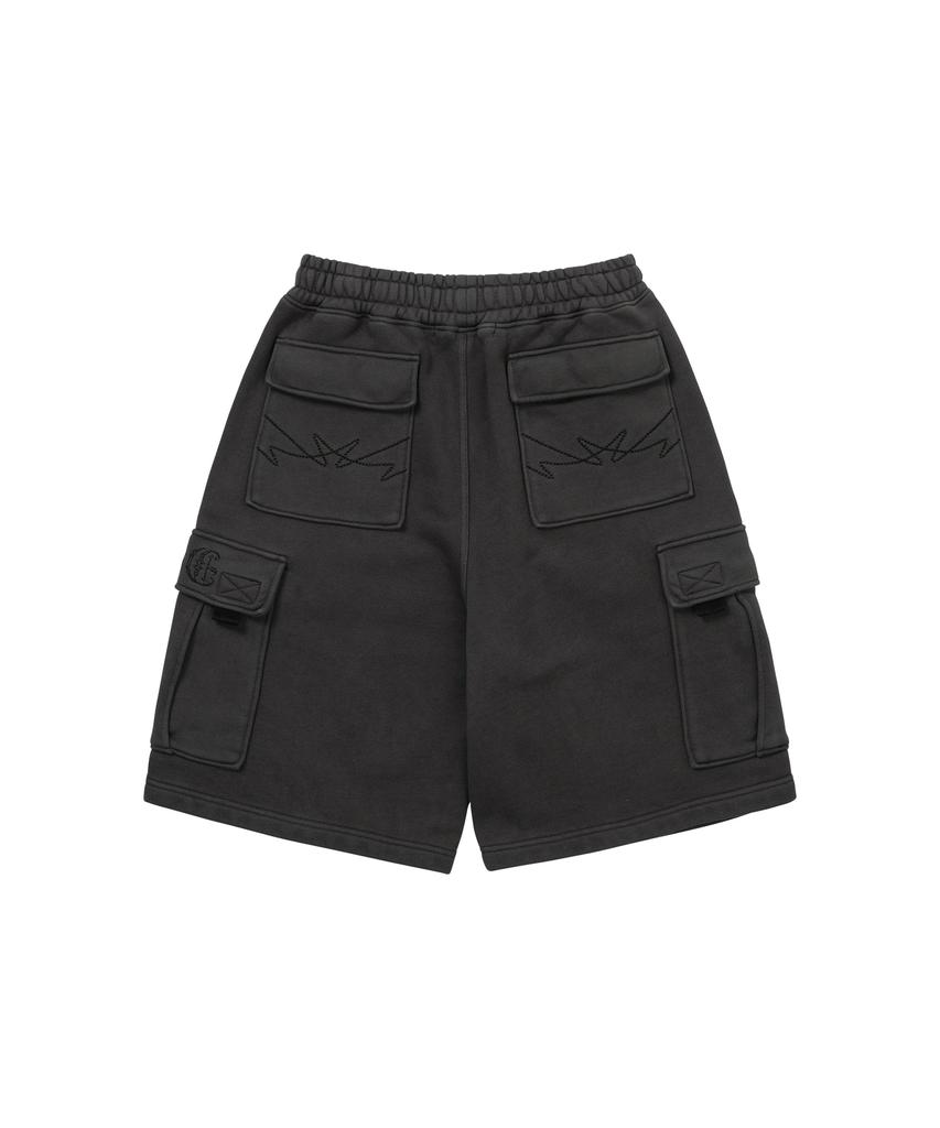 WELLBEING EXPRESS Embroidered Cargo Shorts Gray