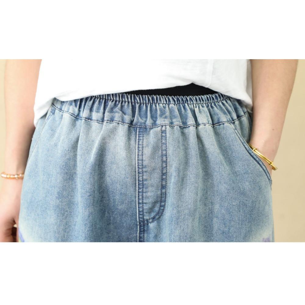 Dimanaf 2025 Большие размеры Женские джинсы Повседневные широкие брюки с высокой талией Эластичные базовые однотонные свободные шаровары