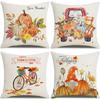 Linen Thanksgiving Pillow Cover Pumpkin Autumn Harvest Festival Pillow Cover Sofa Cushion