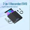 7-in-1 Multifunctional USB External CD/DVD Burner and Optical Drive for Laptops