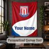 Personalized Wall Tapestry,Stoke City FC Custom Text, Soft Fabric Wall Art For Indoor Decoration