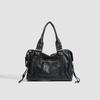 Retro Motorcycle Bag Single Shoulder Crossbody Bag Tote Bag Large Capacity Bag for Women Washed Bag