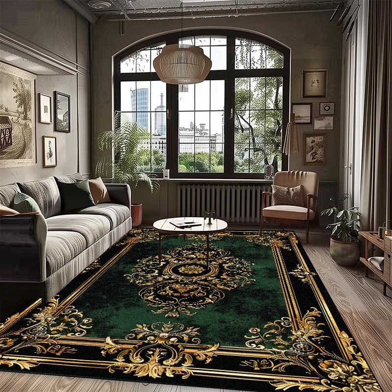 American Style Luxury Green Fluffy Soft Carpet Home Bedroom Sofa Area Rugs Non-slip Cloakroom Doorway Floor Mats Customizable