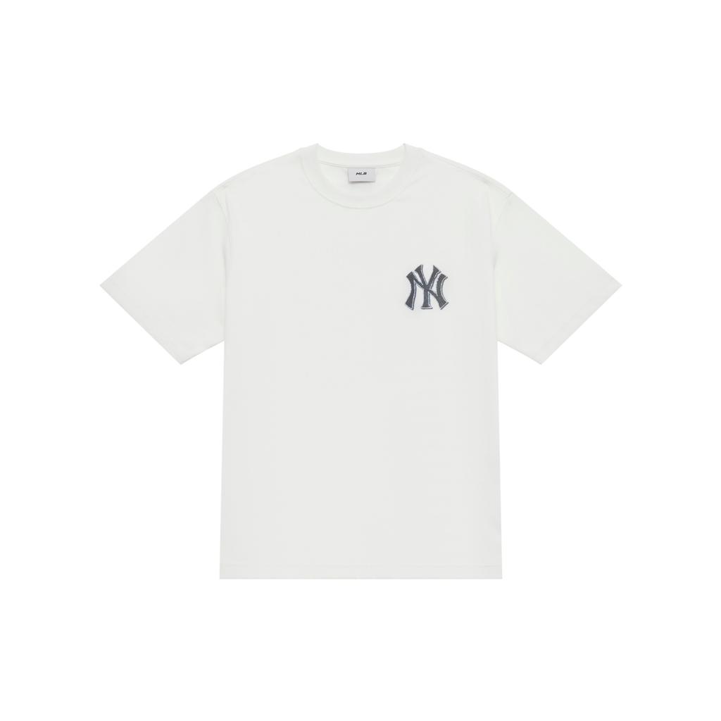 New MLB MONOGRAM Collection New York Yankees SS25 T Shirt Unisex Ivory 3ATSM1053-50IVS