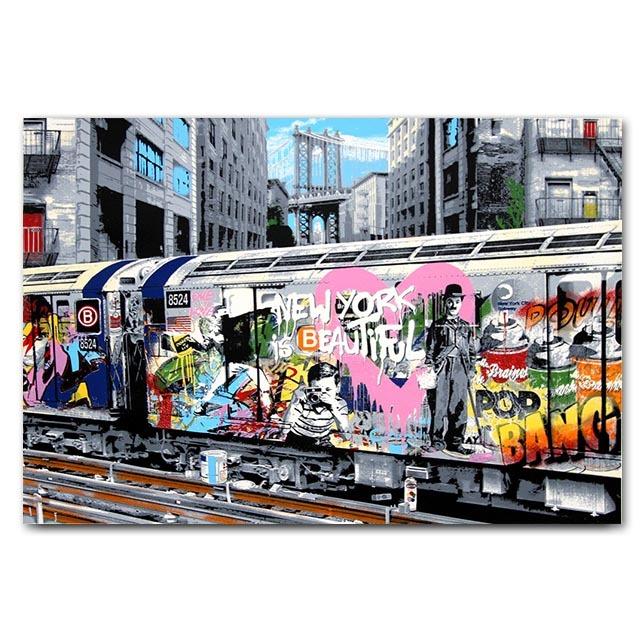 Граффити Плакат «Следуй за своей мечтой» Абстрактная бесплатная картина на холсте Эстамп для мальчиков Барбекю Любовь Картина Куадрос