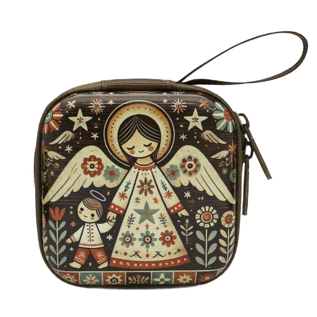 Rosary Prayer Bag Zipper Rosary Pouches Religious Jewelry Storage Box for Prayer Bead Earrings Portable Headphone Bag