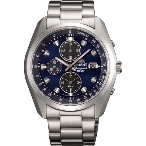 Orient NEO70's Neo Seventies Solar Chronograph Watch, Made In Japan, with Manufacturer's Warranty, WV0011TY, Men's, Navy