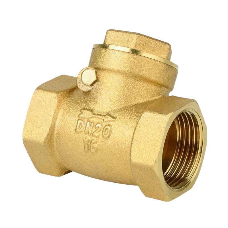 Brass Check Valve All Copper Swing Type Horizontal Check Valve1" Thickened Brass Manual One-Way Angle for Water Oil