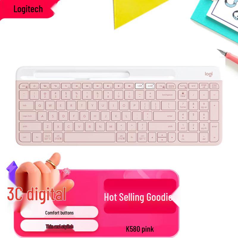 Logitech K580 Ультратонкая беспроводная Bluetooth-клавиатура для нескольких устройств