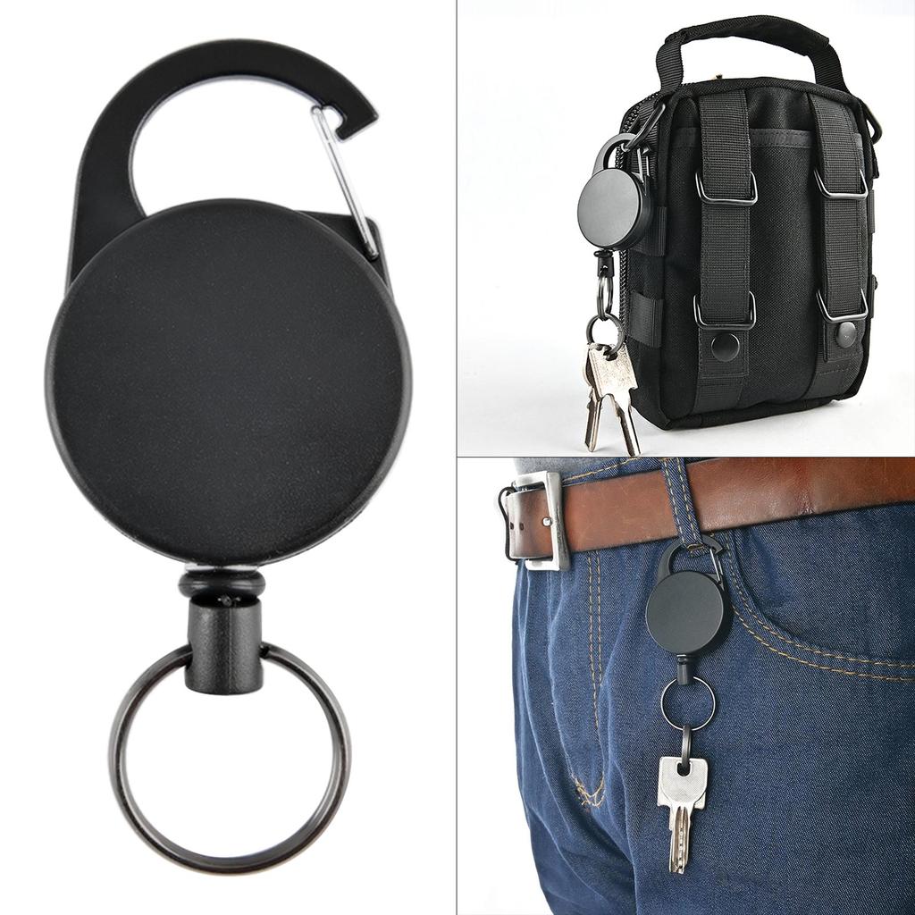 Anti-theft Telescopic Keychain Retractable Hook Keychain Burglar Chain Keyholder Tactical Keyring Accessories 60cm