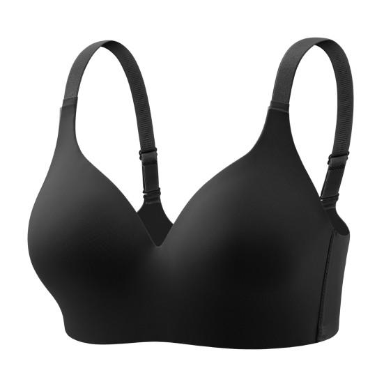 Women Bra Adjustable Shoulder Strap Push-up Anti-snagging Solid Color Full Coverage Wire-free