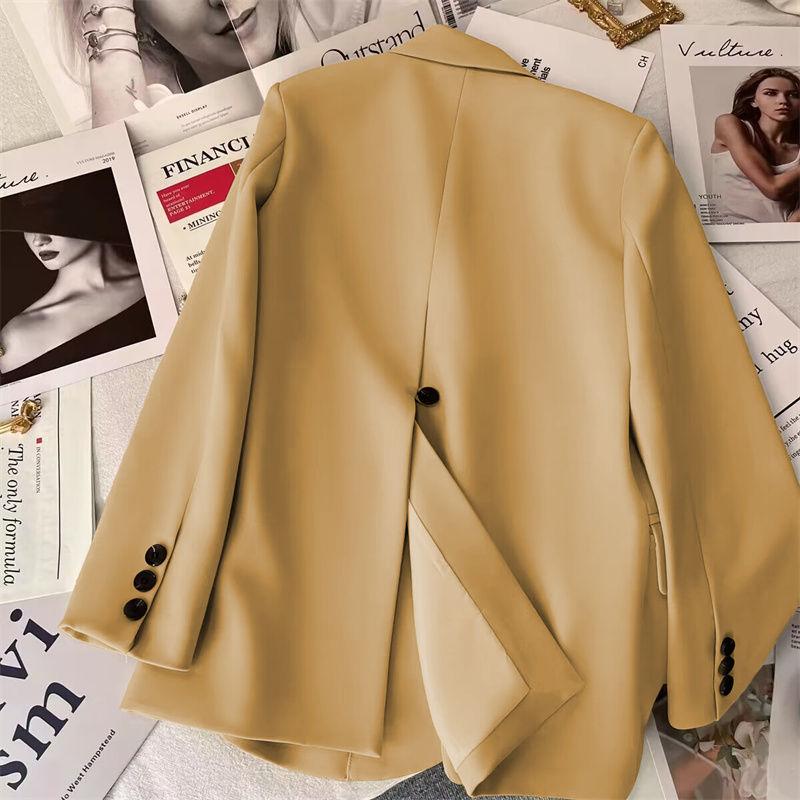 Korean Style Leisure Coat Small Suit with Back Slit Design for Spring and Autumn