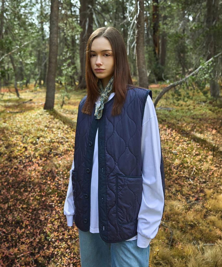 Стеганый жилет Fluke Oversized темно-синий Fvt203