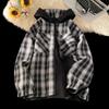 Американская куртка мужская и женская одинаковая весенне-осенняя двусторонняя носка ретро клетка модный бренд повседневный кардиган куртка