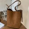 2025 новая ретро замшевая модная сумка-ведро повседневная сумка-тоут для поездок на работу сумка для мамы большая вместимость на плечо сумка-мессенджер