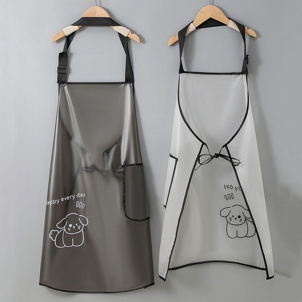 Sleeveless Waterproof TPU Apron Dirt-Proof Work Aprons Cartoon Cleaning Aprons Home Use