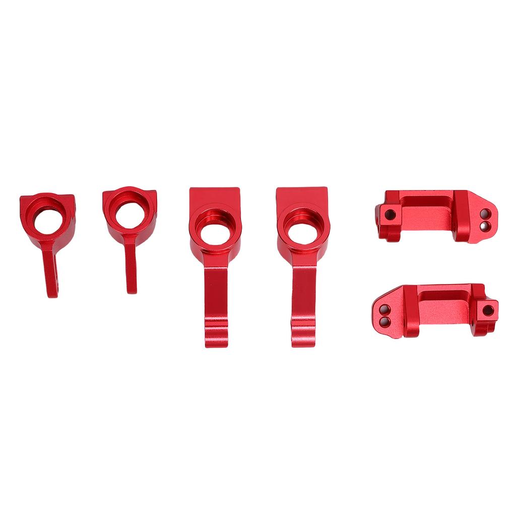 RC Car Front Steering Blocks Caster Blocks and Rear Stub Axle Carriers Kit Replacement for Traxxas Slash 2WD RC Car Red