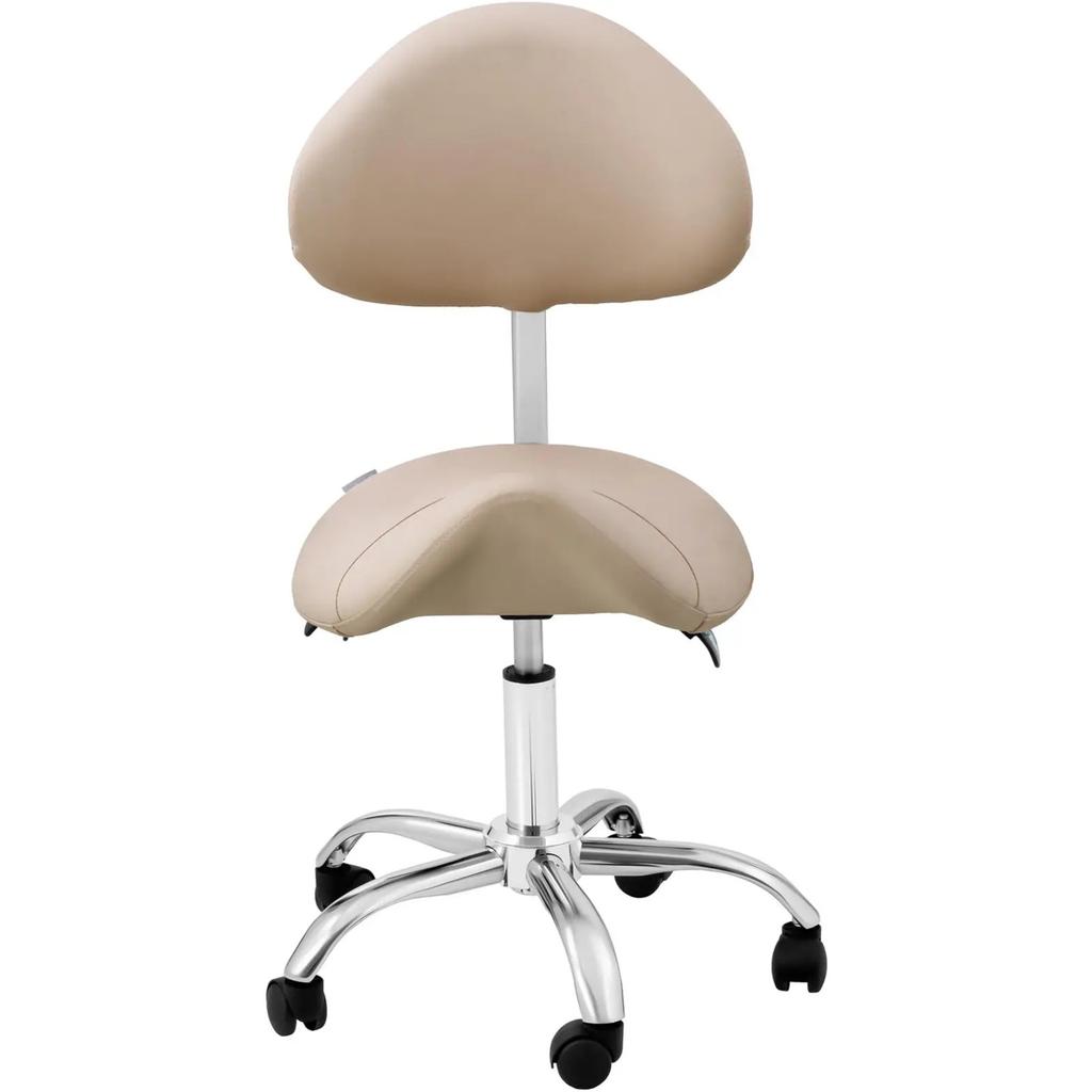 Mannheim Cream saddle cosmetic chair with adjustable backrest