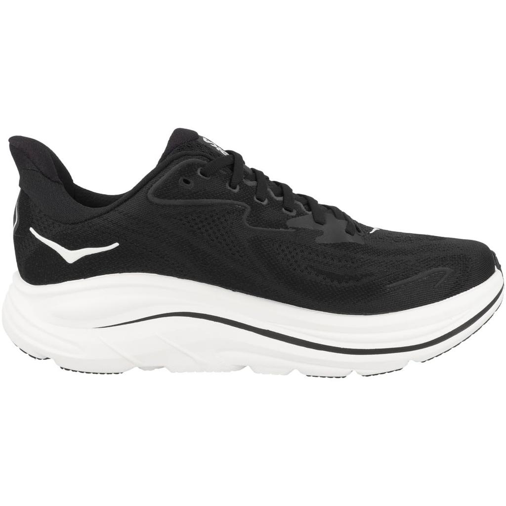 HOKA Clifton 10 Running Black and White Cushioned Sneakers for Walking and Jogging and Size Shoes, (1162030-BWHT), Men's, Ultra-Lightweight, (Black