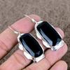 Black Spinel Gemstone Handmade 925 Sterling Silver Jewelry Earring 2.17" KKG-614