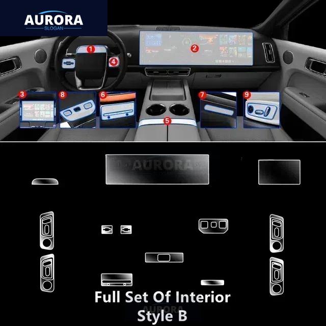 For Li AUTO LIXIANG L7/L8/L9 22-23 Car Interior Center Console Transparent TPU Protective Film Anti-scratch Repair Film Refit