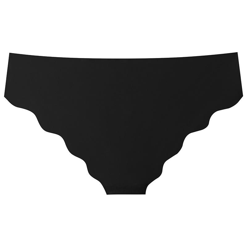 Женские бесшовные трусики-бикини из ледяного шелка, сексуальные трусы с низкой талией, нижнее белье с волнистыми краями, закрывающее половину бедер