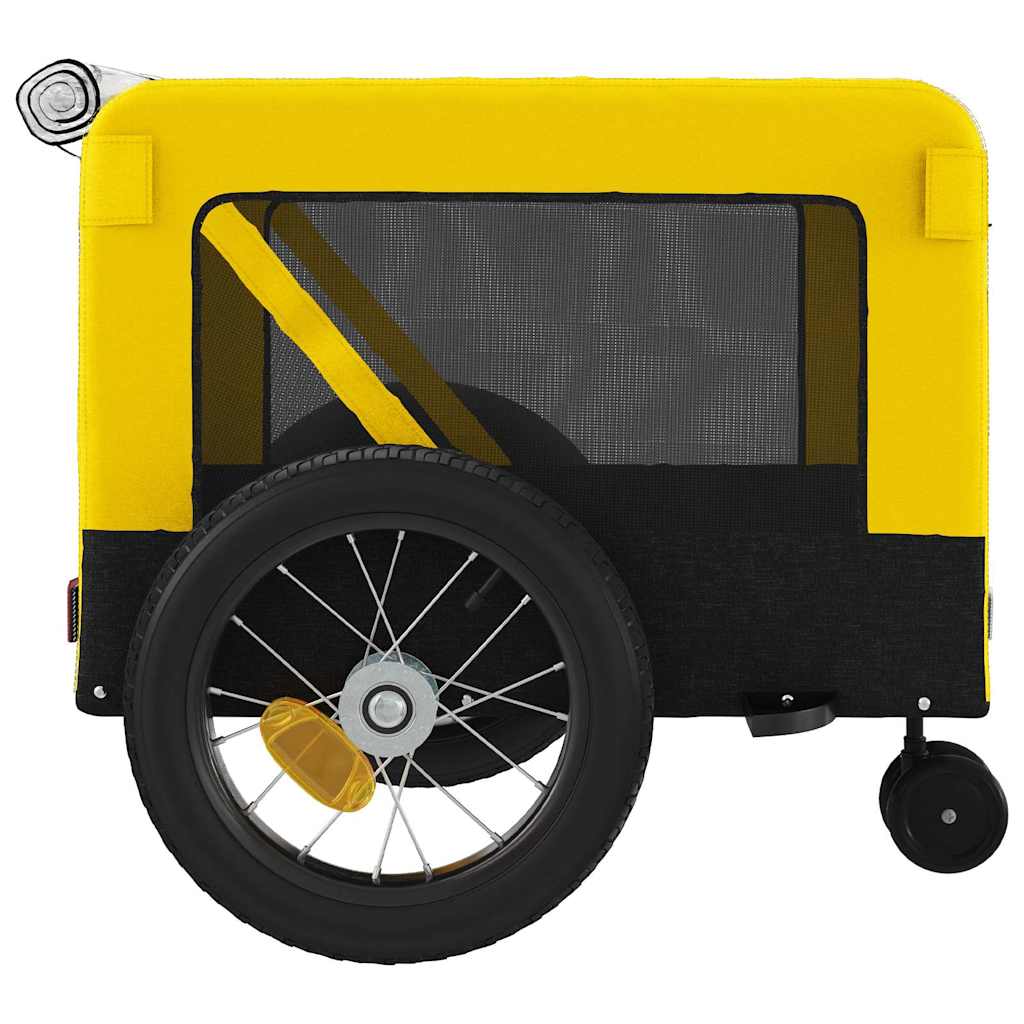 Bike Trailer for Dogs Yellow and Black Oxford Fabric & Iron