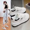 Spring New Thick-soled Small White Shoes Female Korean Version Color Matching Round Toe Student Skate Shoes Street Shooting Running Shoes