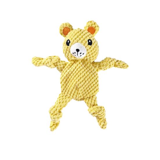 Plush Dog Toy Squeaky Animal Elephant Duck Puppies Chew Toy Interactive Fox Frog Crinkle Toy with Arm Leg Knots for Large Medium Small Dogs