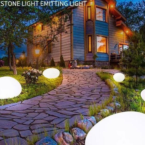Solar Pebble Garden Lights - Outdoor Landscape & Villa Courtyard Decor