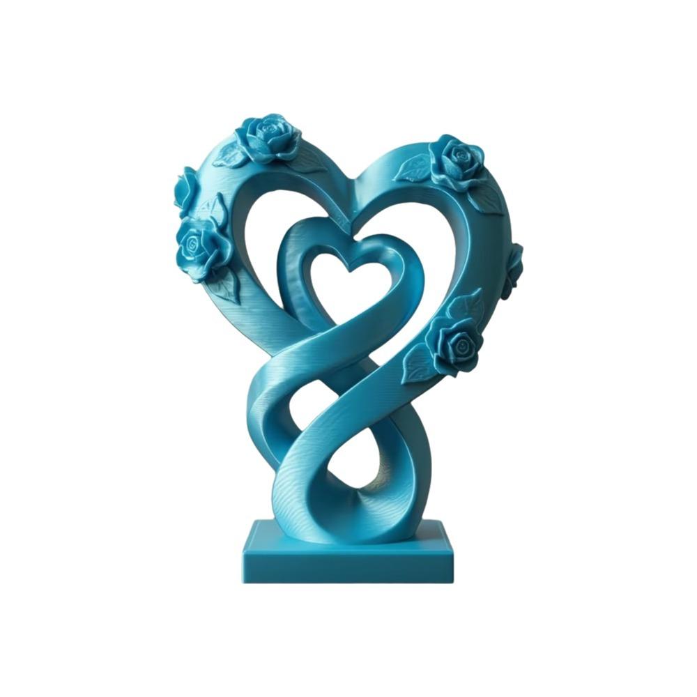 Modern Heart Rose Ornament Romantic Heart Statue Ornament Creative Love Ornament  Valentine’s Gift