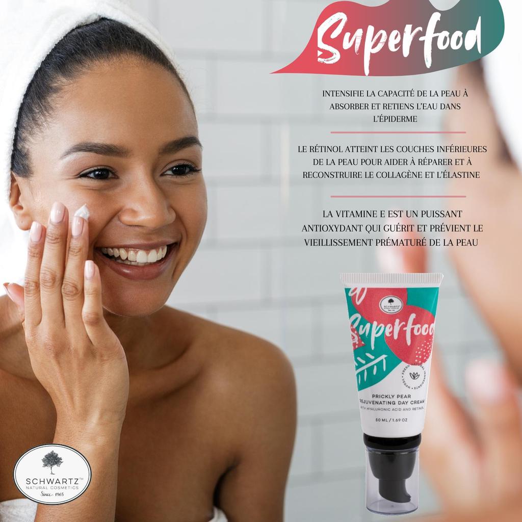 Дневной увлажняющий крем Superfood - Крем для лица против темных пятен, морщин и темных кругов вокруг глаз с гиалуроновой кислотой - Укрепляющий - 50 мл