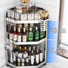Stainless Steel 3-Tier Kitchen Corner Storage Rack with Utensil Holders
