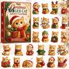 Christmas Advent Calendar Cat Calendar, 24 Day Countdown with Cute Ornaments, Kids Holiday Fun 2D Acrylic Kitty Decorations, Gift for