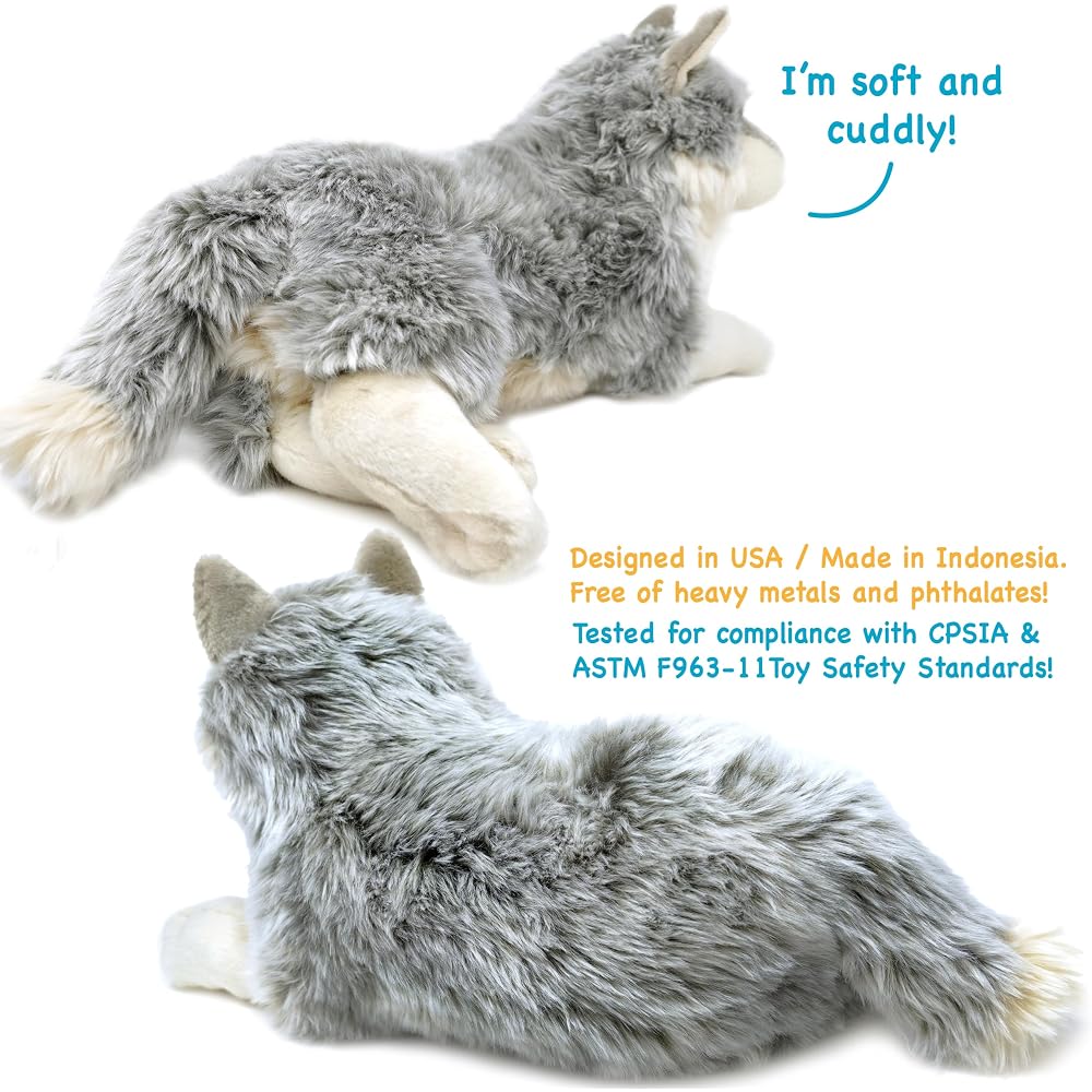 VIAHART Whitaker The Wolf 14 Inch Stuffed Animal Plush Toy Soft Dog