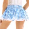 Мини-юбка со средней посадкой, эластичный пояс, клетчатый принт, кружевная отделка, оборка, короткая юбка-трапеция, юбка для ролевых игр на Хэллоуин