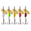 5Pcs Spinner Spoon Metal Bait Fishing Lures Treble Hook Design Portable Rotating Sequins Crankbait Spoon Baits Set