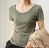 2024 Women's U-Neck Cotton Short-Sleeve Loose Slim Fit T-Shirt